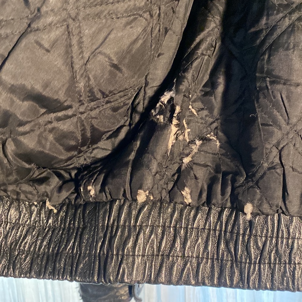 Ash Creek Trading Black Leather Jacket Heavy Duty Outdoor Coat Size Large - Picture 7 of 10